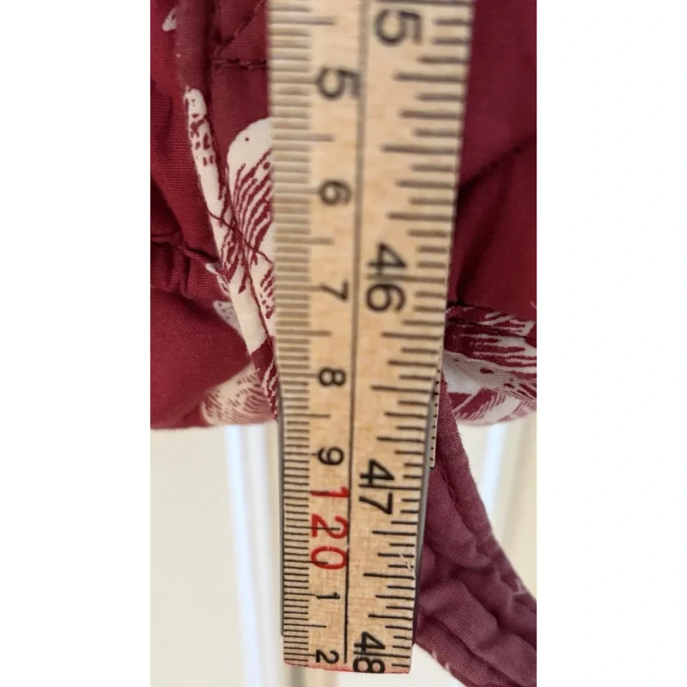 VINTAGE Garment Bag AMERICANA BY SHARIF Cranberry Ivory Floral Toile Quilted